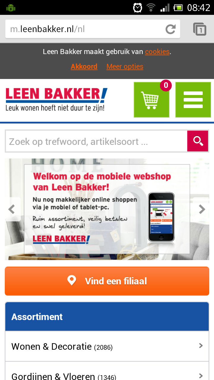 Mobiele website Leenbakker