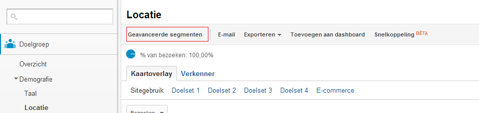 Geavanceerde segmenten Google Analytics