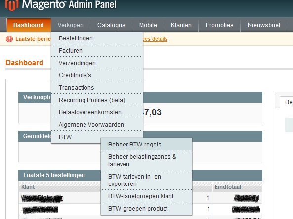 Btw-percentage aanpassen Magento