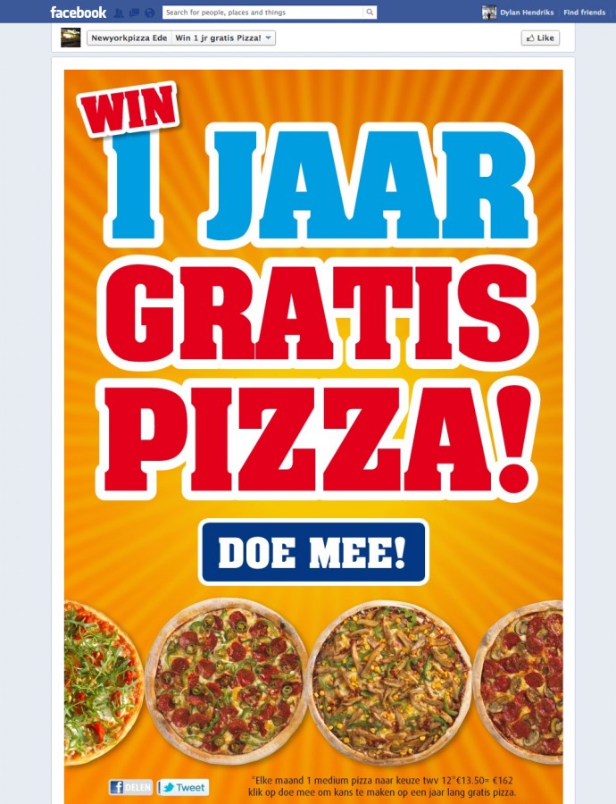 Voorbeeld loterij Facebook tab