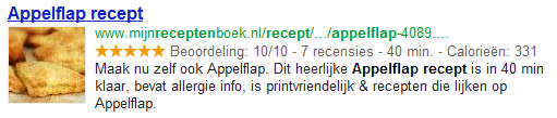 Recept met rich snippets