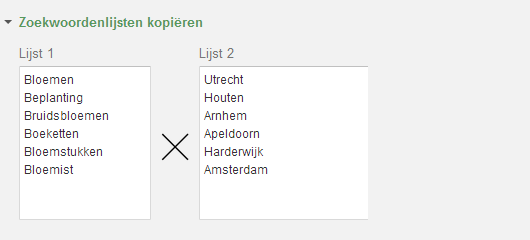 Zoekwoordenlijst kopiren keyword planner