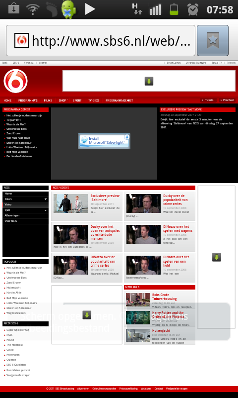 SBS6 normale website